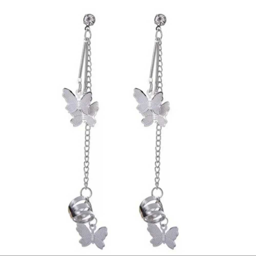 NEW Butterfly Cuff Tassle Earrings - Picture 4 of 5